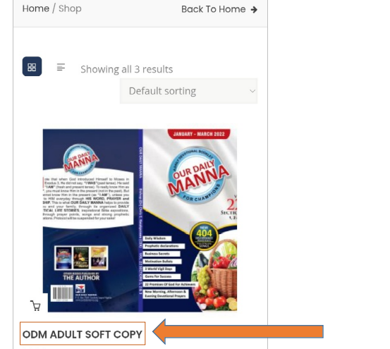How to order our daily manna softcopy step 3